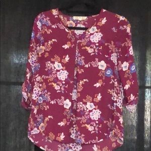 Purple flower summer shirt